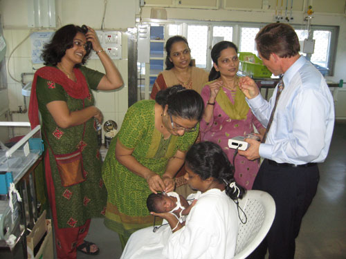 international outreach: a newborn hearing screening in progress